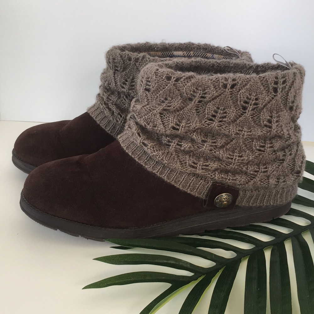 Muk Luks Patti Sweater Ankle Boots Cable Cuff 11